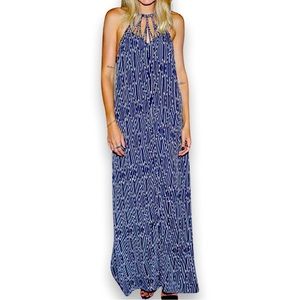Tori Praver Cage Neck Halter Maxi Dress NWT Size Large